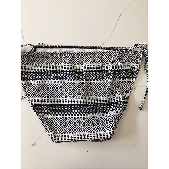 Victoria’s Secret Womens The Bow Bikini Top Bottom M Black White - Picture 3 of 6